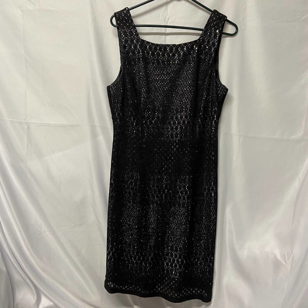 Jazz II Little Black Dress Sequin Sleeveless 14 Sheath